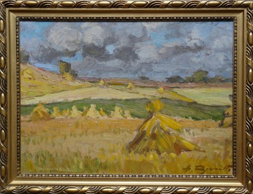 Alfejs Bromults, Rural Landscape, 1942, Oil on Cardboard-FNC-1800134