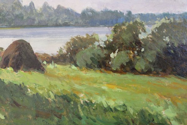 Alfejs Bromults, The Lake Anna, 1990, Oil on Cardboard-FNC-2034792