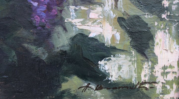 Alfejs Bromults, The Purple Song, 1960, Oil on Cardboard-FNC-2034797