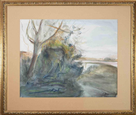 Alfonso Avanessian, Landscape, Watercolor, 1990s, Framed