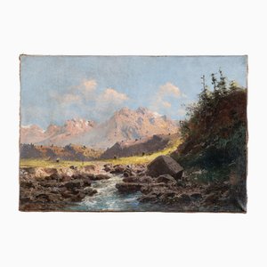 Alfred Godchaux, Pyrenees Landscape, 1800s, Oil on Canvas-VJZ-1623851