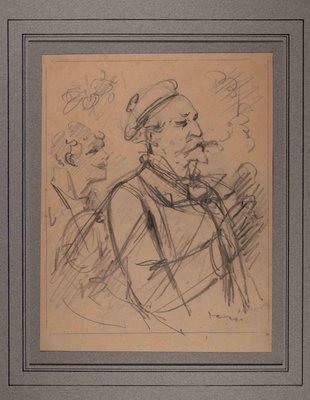 Alfred Grevin, Self-Portrait, Original Drawing, Late 19th-Century-ZCI-1277255