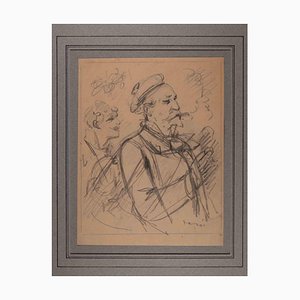 Alfred Grevin, Self-Portrait, Original Drawing, Late 19th-Century-ZCI-1277255