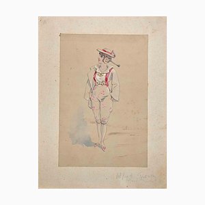 Alfred Grevin, You Girl, Original Drawing, Late-19th-Century-ZCI-1277264