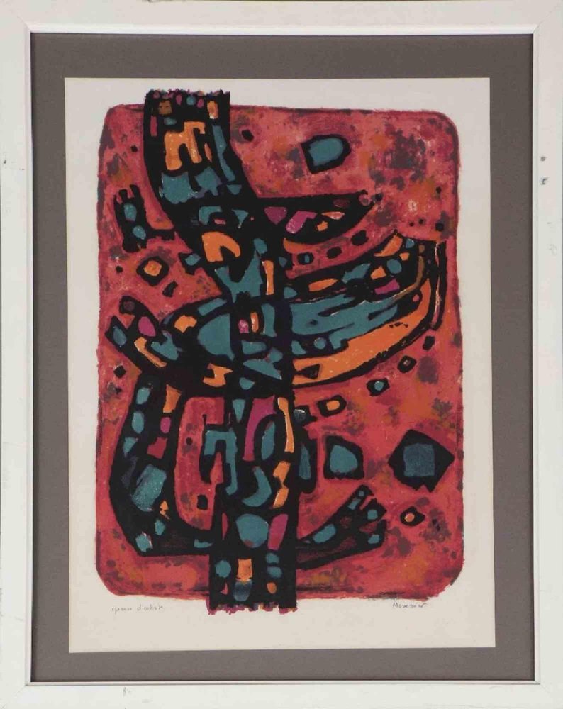 Alfred Manessier, Abstract Composition, Original Lithograph- Mid 20th-Century