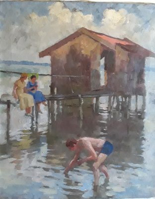 Alfred Schmidt, Am Chiemsee, Oil Painting, Munich, 1930s-HOI-980274