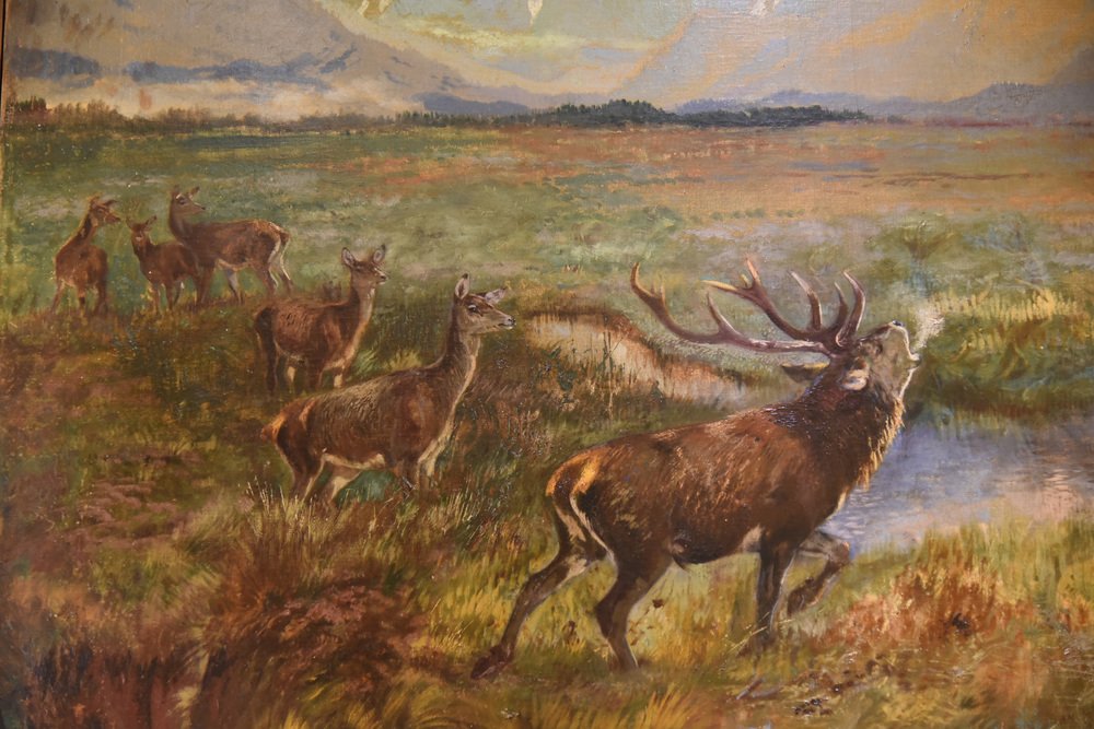 Alfred Singer, Landscape with Deer, 1917, Oil on Canvas