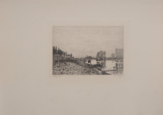 Alfred Sisley, Riverside, 1873, Engraving-KHH-1437283