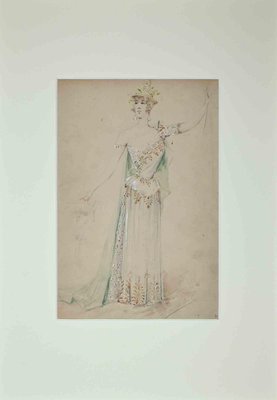 Alfredo Edel, Theatrical Costume, Original Pencil Drawing, 1895-ZCI-1379352