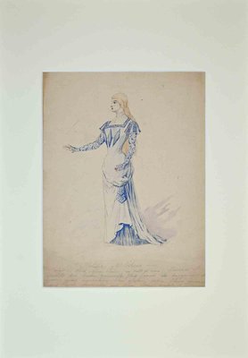 Alfredo Edel, Theatrical Costume, Original Watercolor, 1895-ZCI-1379350