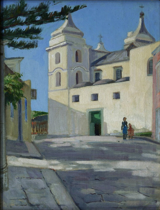 Alfredo Mahieux, Roads of Ischia, 1949, Oil on Wood, Framed