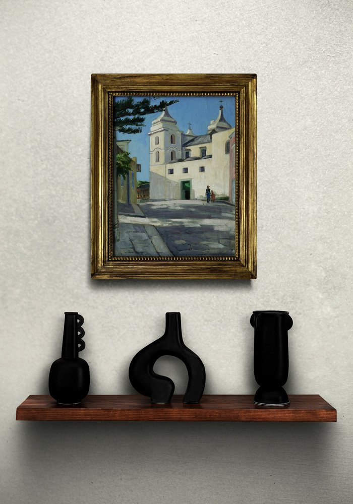 Alfredo Mahieux, Roads of Ischia, 1949, Oil on Wood, Framed