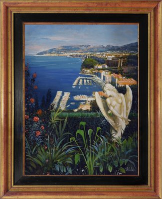 Alfredo Santini, Costiera Amalfitana, Oil on Canvas, Italy, Framed-VHF-1231355