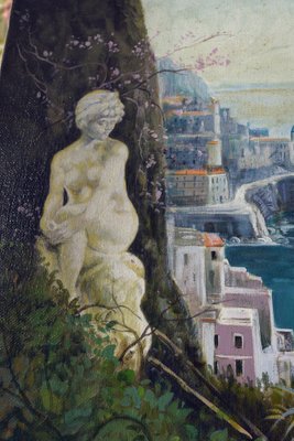 Alfredo Santini, Costiera Amalfitana, Oil on Canvas, Italy, Framed-VHF-1231358