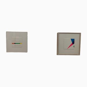 Alfredo Troisi, Evolution of the Square, 1975, Mixed Media on Cardboard, Set of 2-IJR-1822927