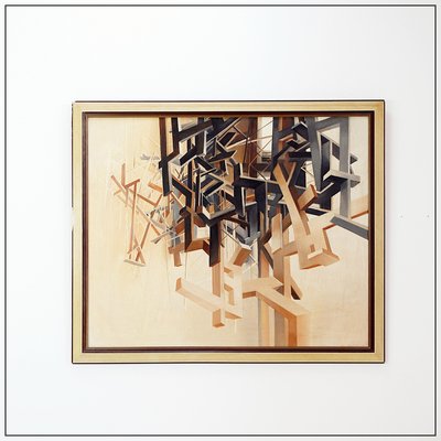 Alix Dufaux, Abstract Geometric Painting, 1967-NYF-2018821