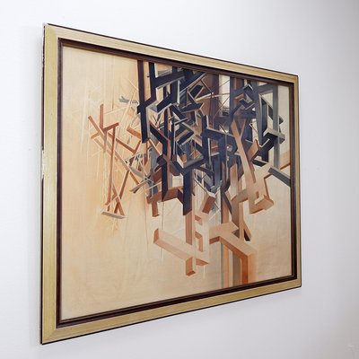 Alix Dufaux, Abstract Geometric Painting, 1967-NYF-2018821