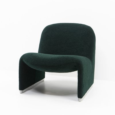 Alky Chair in Dark Green Bouclé by Giancarlo Piretti for Artifort, 1980s-TJQ-1932166