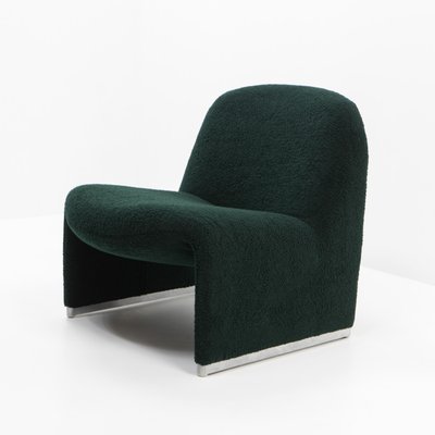 Alky Chair in Dark Green Bouclé by Giancarlo Piretti for Artifort, 1980s-TJQ-1932166