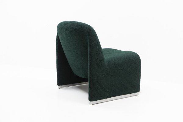 Alky Chair in Dark Green Bouclé by Giancarlo Piretti for Artifort, 1980s-TJQ-1932166