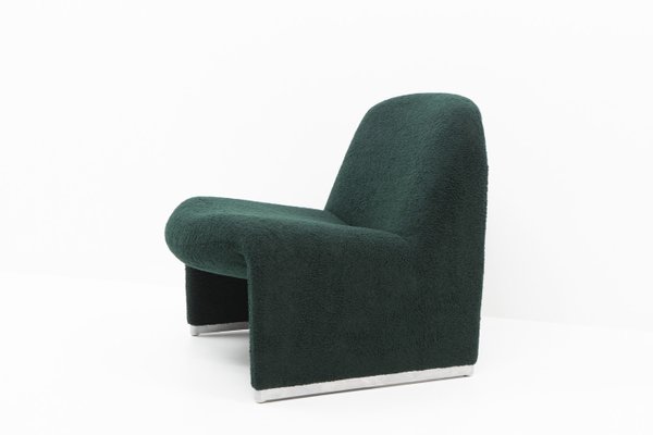 Alky Chair in Dark Green Bouclé by Giancarlo Piretti for Artifort, 1980s-TJQ-1932166