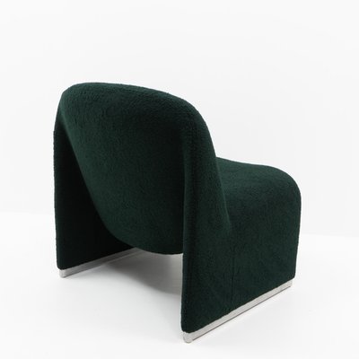 Alky Chair in Dark Green Bouclé by Giancarlo Piretti for Artifort, 1980s-TJQ-1932166