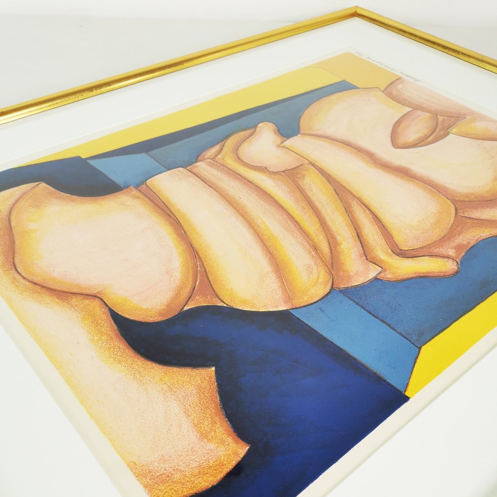 Allan Schmidt, Abstract Figure, Color Lithograph, 1971