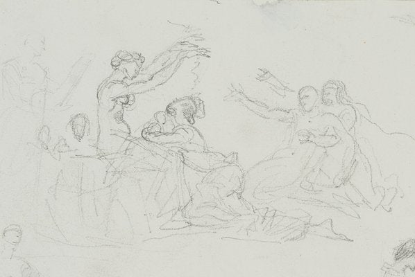 Allegorical Figures and Nudes, 19th-Century, Pencil-OJR-1273437