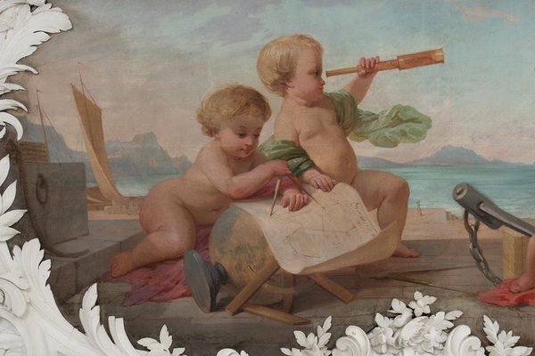 Allegorical Scenes, 1880, Paintings on Wood, Set of 2-CEJ-1823138