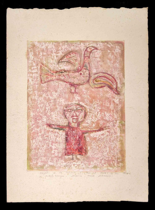 Allegory of a Bird, Original Drawing, Late 20th-Century