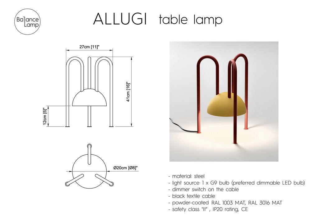 Allugi Modern Table Lamp by Wojtek Olech for Balance Lamps