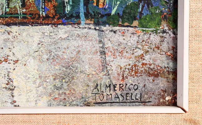 Almerico Tomaselli, Landscape, 1980s, Oil Painting, Framed-OJE-1705479