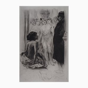 Alméry Lobel-Riche, Waiting for the Client, Original Etching-KHH-1102290