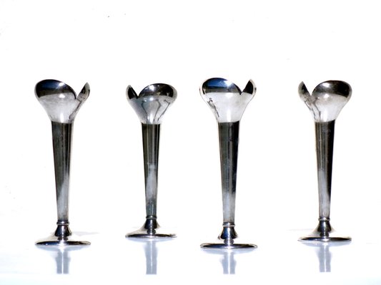 Alpacca Silver Monofiore Vases by Gio Ponti, Calderoni, 1930s, Set of 4-KGD-1804574