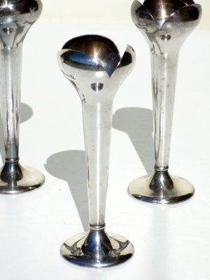 Alpacca Silver Monofiore Vases by Gio Ponti, Calderoni, 1930s, Set of 4-KGD-1804574