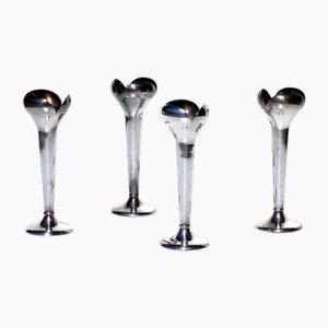 Alpacca Silver Monofiore Vases by Gio Ponti, Calderoni, 1930s, Set of 4-KGD-1804574