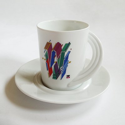 Alphabet Letter W Coffee Set by Marcello Morandini for Rosenthal, 1989, Set of 10-NUX-845306