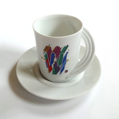 Alphabet Letter W Coffee Set by Marcello Morandini for Rosenthal, 1989, Set of 10-NUX-845306