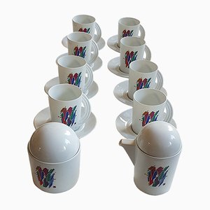 Alphabet Letter W Coffee Set by Marcello Morandini for Rosenthal, 1989, Set of 10-NUX-845306