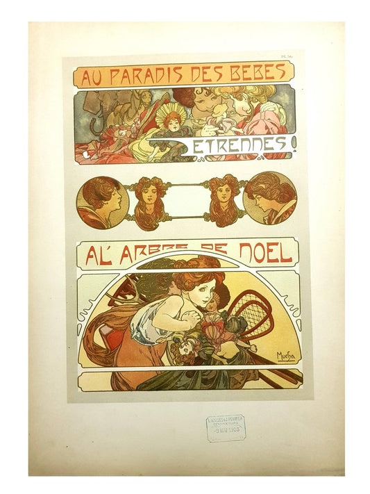 Alphonse Mucha, Christmas Baby Party, 1902, Lithograph