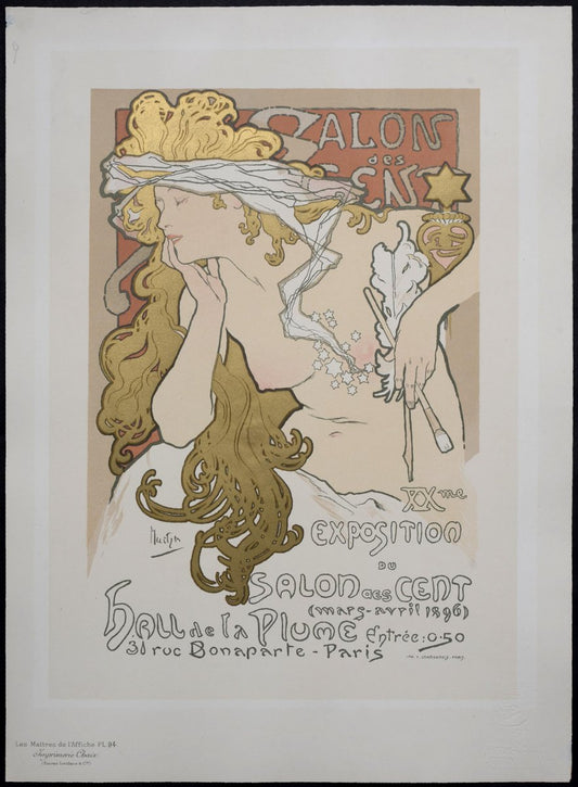 Alphonse Mucha, Salon Des Cent, 1897, Lithograph on Wove Paper