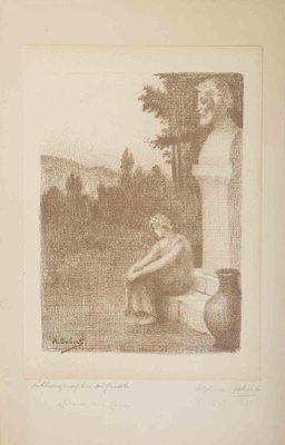 Alphonse Osbert, The Wait, Original Lithograph, Early 20th-Century-ZCI-1362713