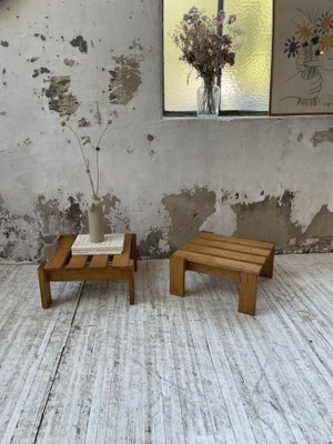 Alpine Stools or Sofa End Tables in Pine by Charlotte Perriand, 1960, Set of 2-LCU-1411017