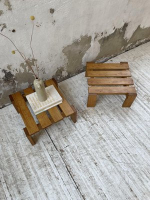 Alpine Stools or Sofa End Tables in Pine by Charlotte Perriand, 1960, Set of 2-LCU-1411017