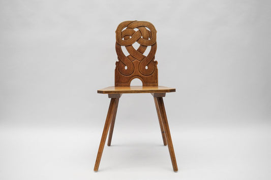 Alsatian Chair with Interlacing Pattern on the Back, France, 1930s