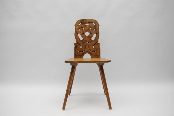 Alsatian Chair with Interlacing Pattern on the Back, France, 1930s-KQB-1768245