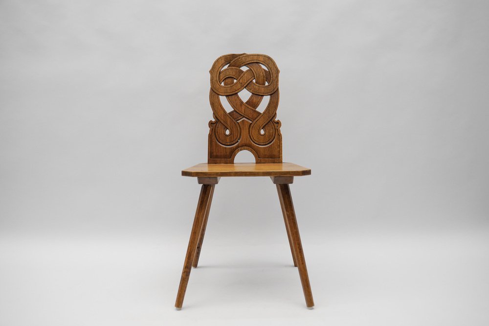 Alsatian Chair with Interlacing Pattern on the Back, France, 1930s