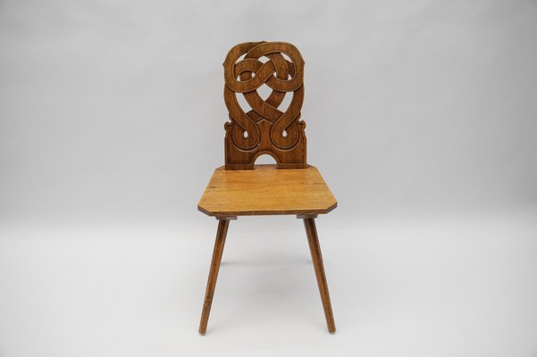 Alsatian Chair with Interlacing Pattern on the Back, France, 1930s-KQB-1768245