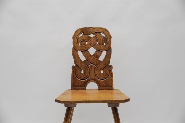 Alsatian Chair with Interlacing Pattern on the Back, France, 1930s-KQB-1768245