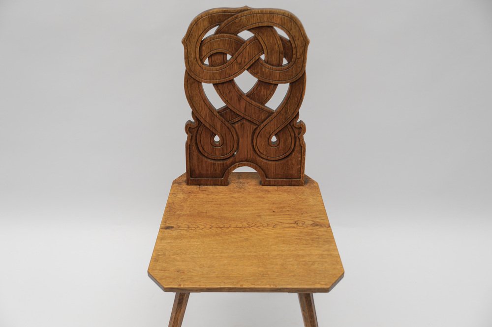 Alsatian Chair with Interlacing Pattern on the Back, France, 1930s